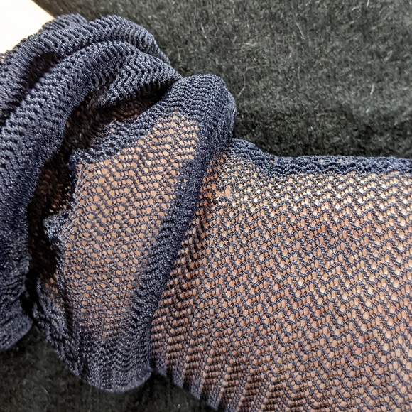 Vintage navy sheer lace dress gloves - Picture 8 of 8